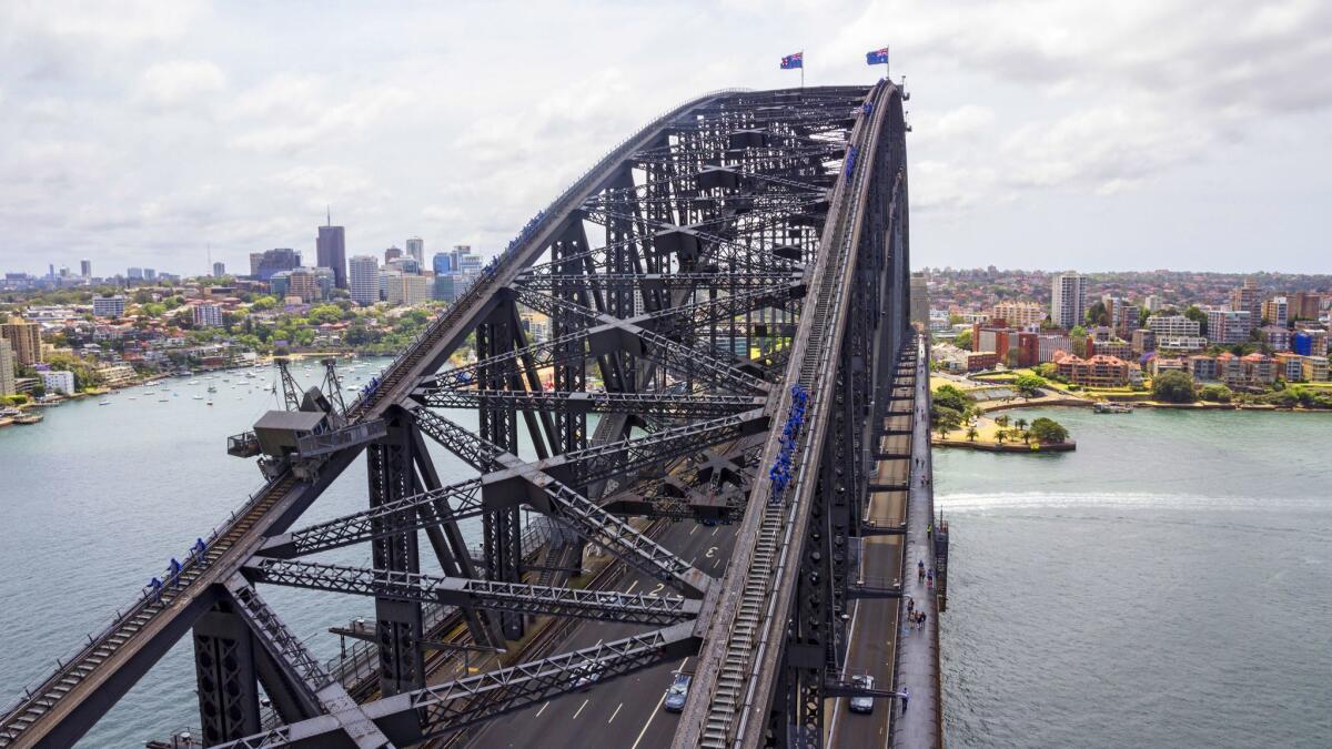 View of the Sydney Harbour Bridge Climb.