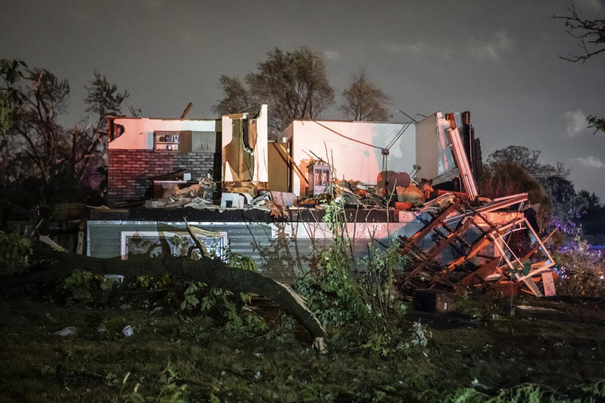Tornado-damaged home