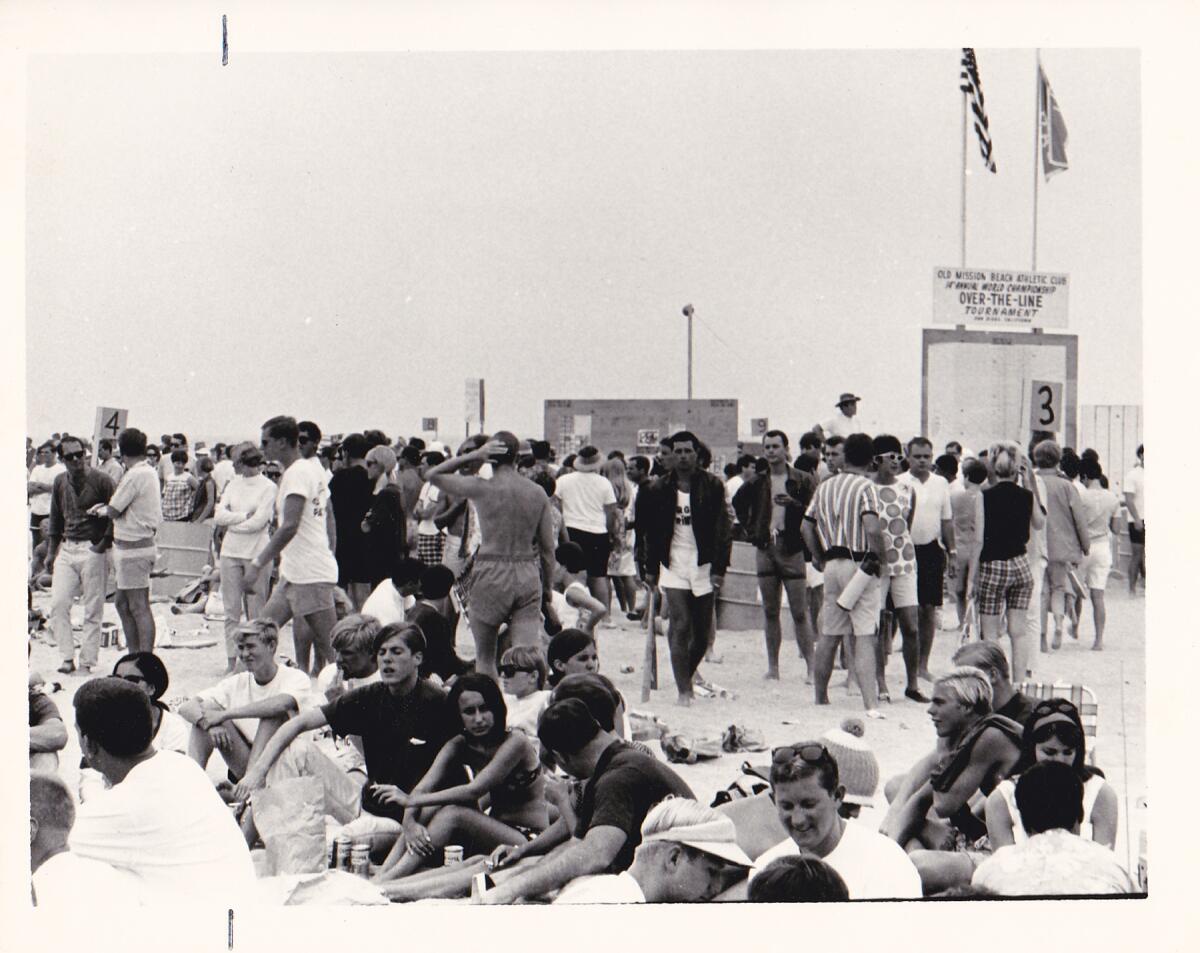 Attendees partake in the festivities of the 1967 Over the Line Tournament.