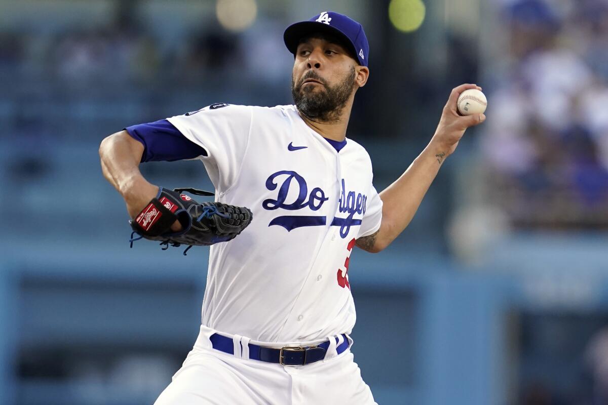 Dodgers pitcher David Price pitches against the Colorado Rockies.