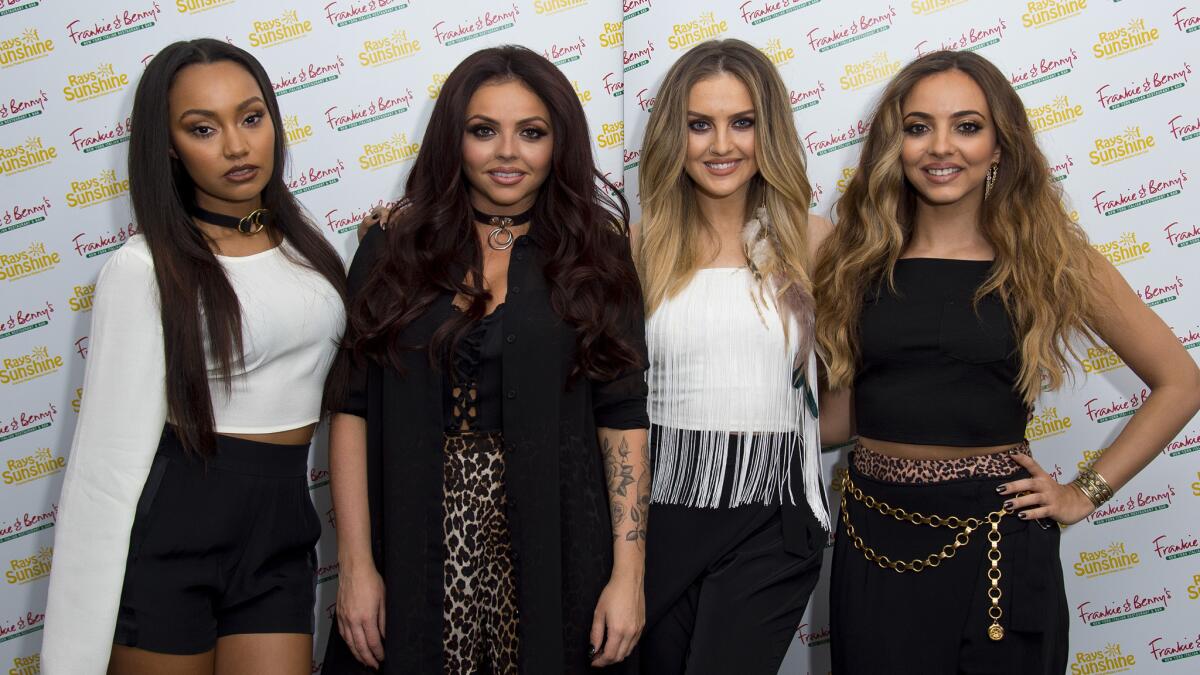 There is no "Perrie Malik" here: Little Mix is, from left, Leigh-Anne Pinnock, Jesy Nelson, Perrie Edwards and Jade Thirlwall.