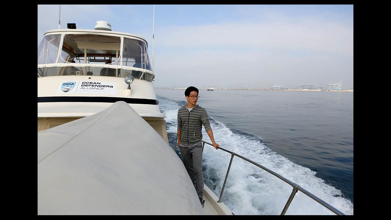 Photo Gallery: Clark Magnet High School Environmental Geographic Information Science students do research at the mouth of the L.A. River