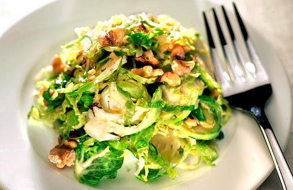 Wilted Brussels sprouts with walnuts