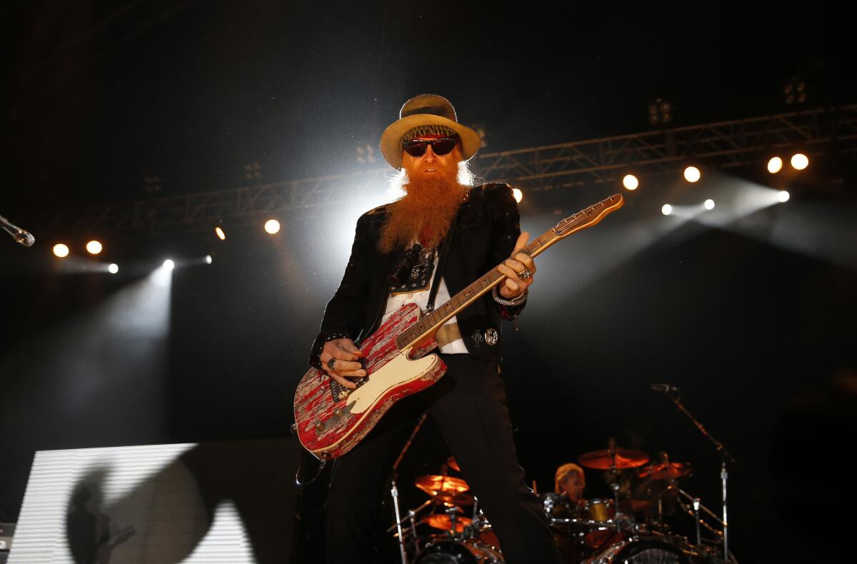 Top guitarist Billy Gibbons performs on the Palomino Stage.