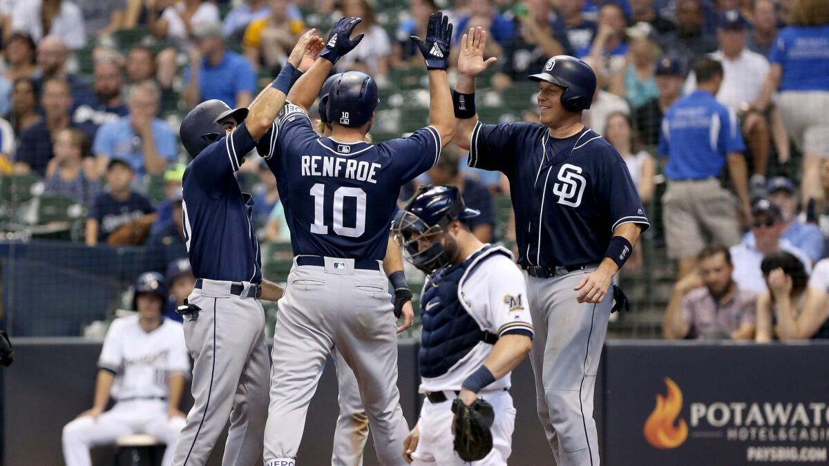 Hunter Renfroe among former Padres making himself at home with Brewers -  The San Diego Union-Tribune