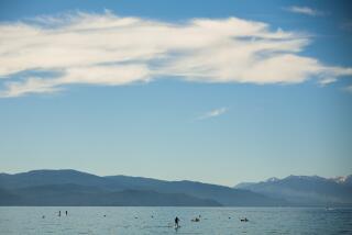 LAKE TAHOE, CA AUGUTS 9, 2023 - Paddlers on Lake Tahoe during the Lake Tahoe Annual Summit in Kings Beach, California on August 9, 2023.(Max Whittaker / For The Times)