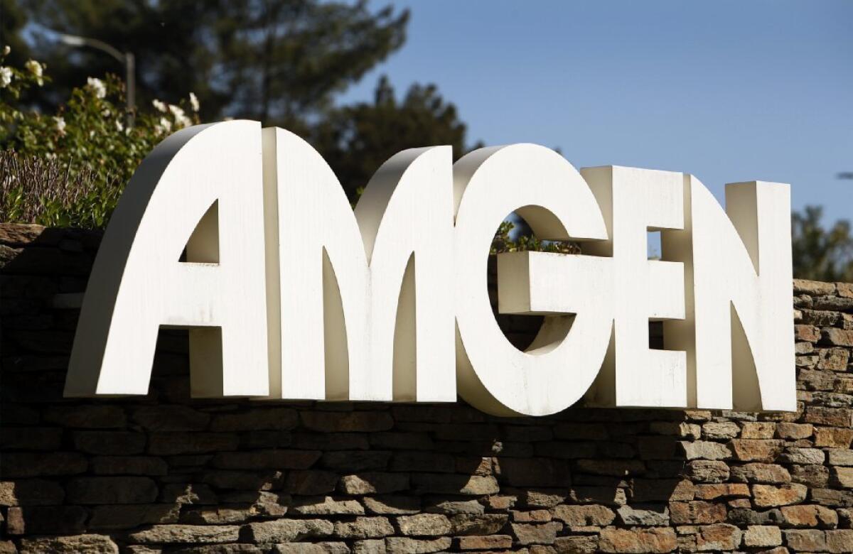 Amgen, the biopharmaceutical company based in Thousand Oaks, reported fourth-quarter sales and profit that beat analysts' estimates.