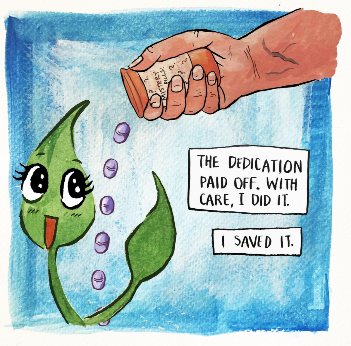 The dedication paid off. with care, i did it. I saved it."