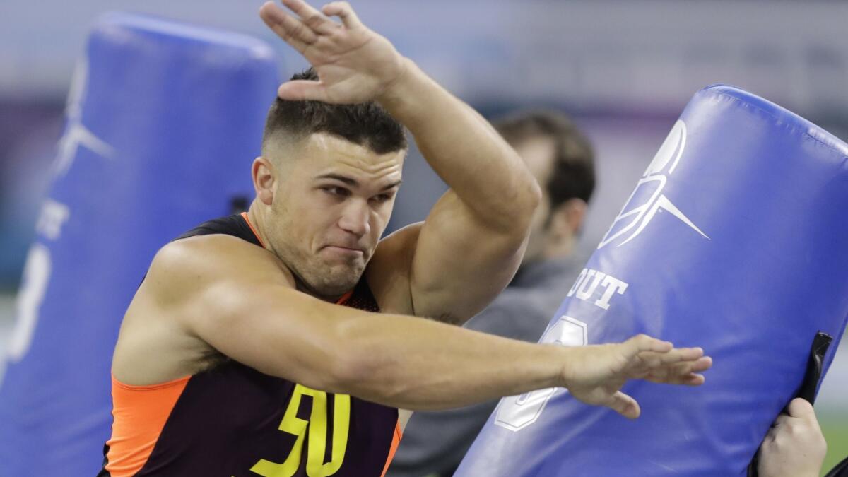 Among the riveting coverage from the NFL combine: defensive linemen like Northern Illinois' Sutton Smith ripping their way through an obstacle course.