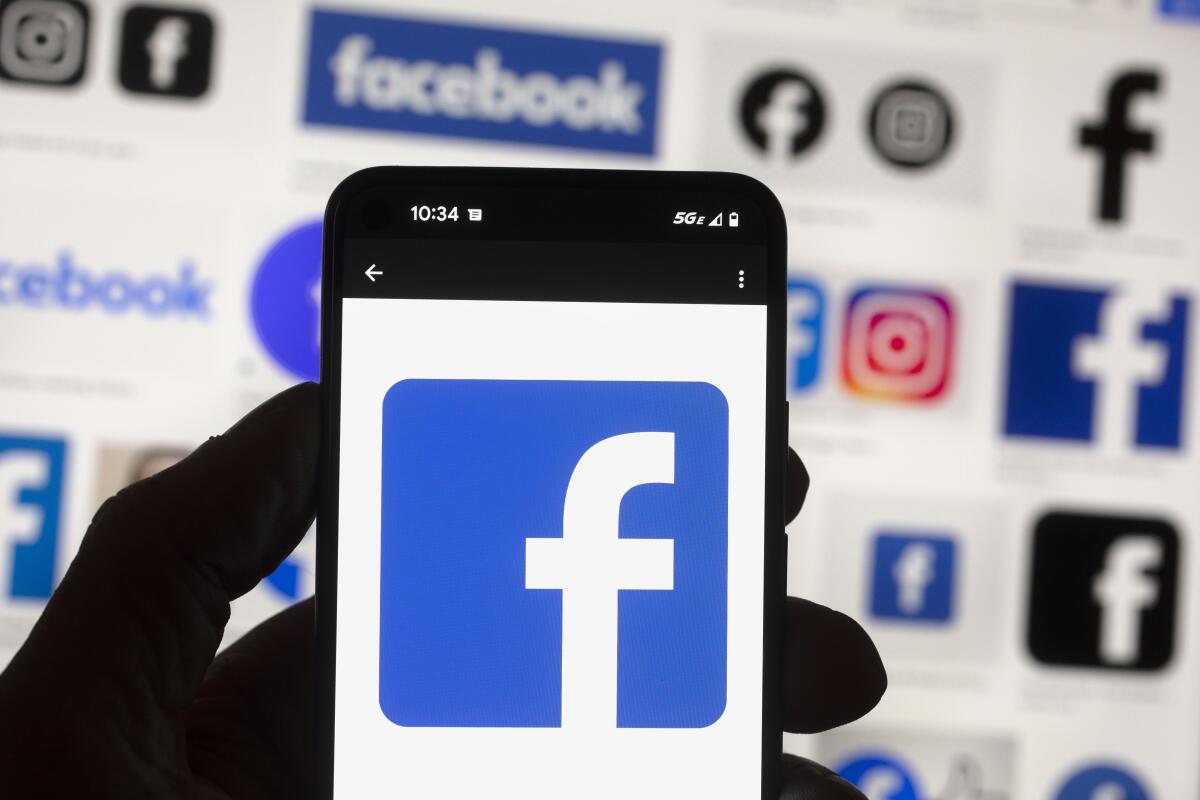 The Facebook app displated on a cellphone