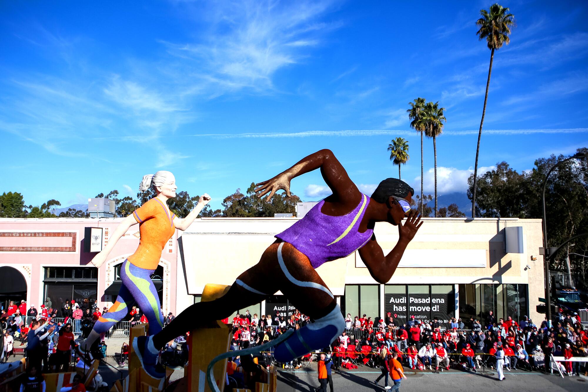 California Physical Therapy Association float 'Physical Therapist Improve The Way You Move" at the 2022 Rose Bowl Parade 