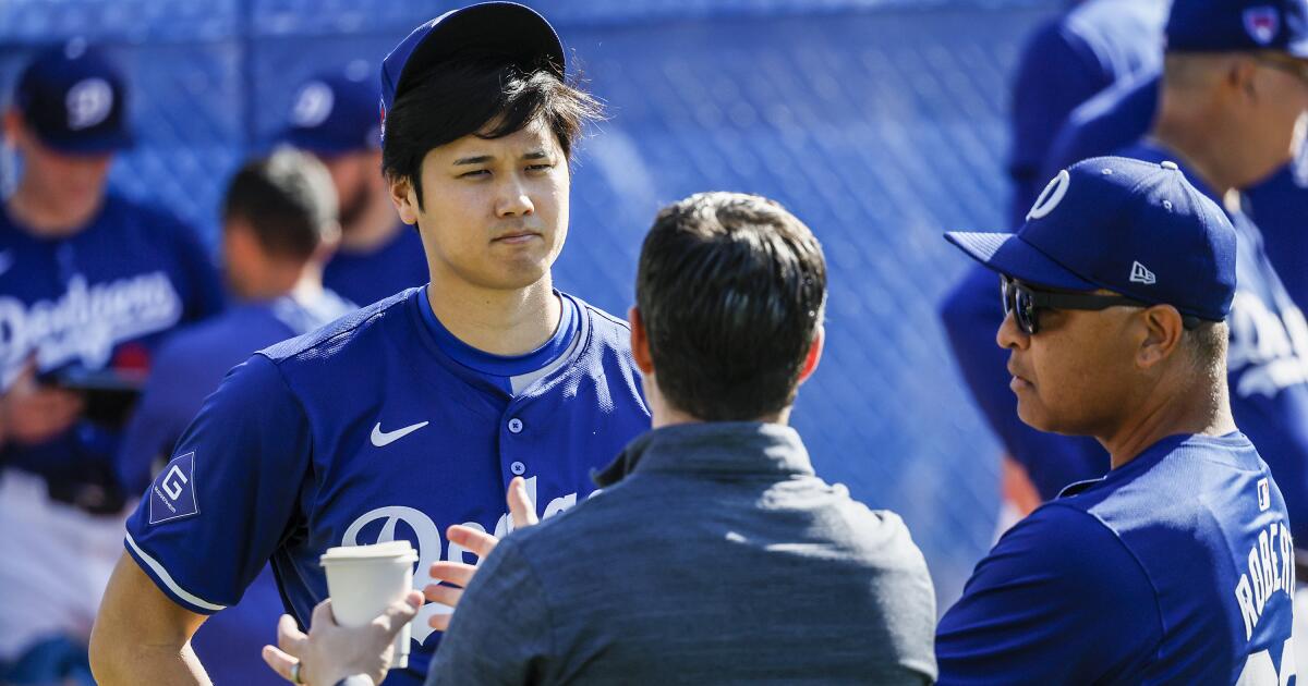Shohei Ohtani Dodgers'ın vuruş antrenmanının manzarası