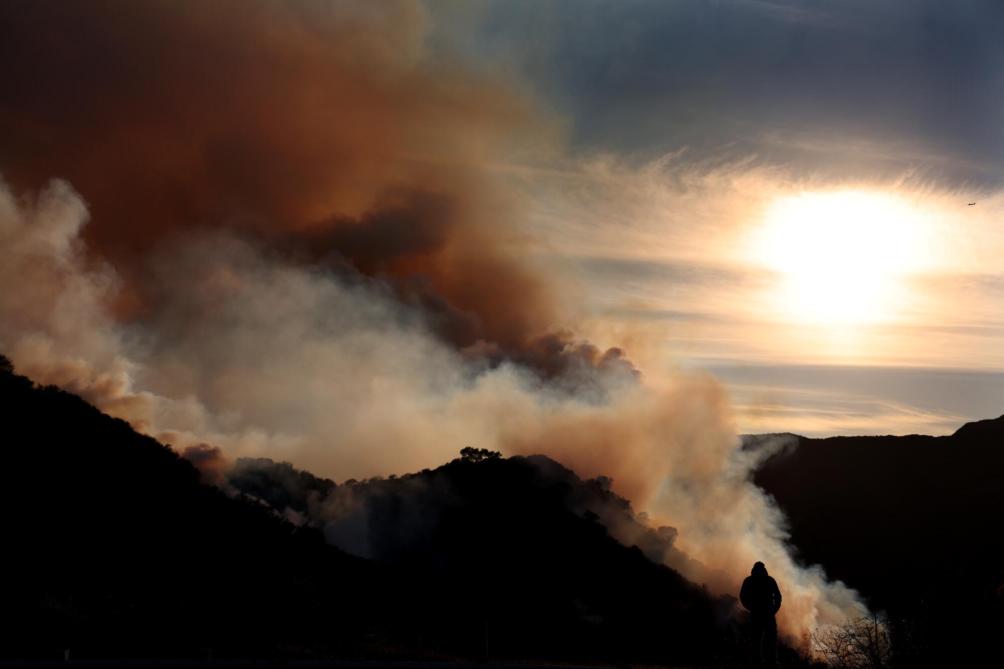 A plume of smoke over Malibu.