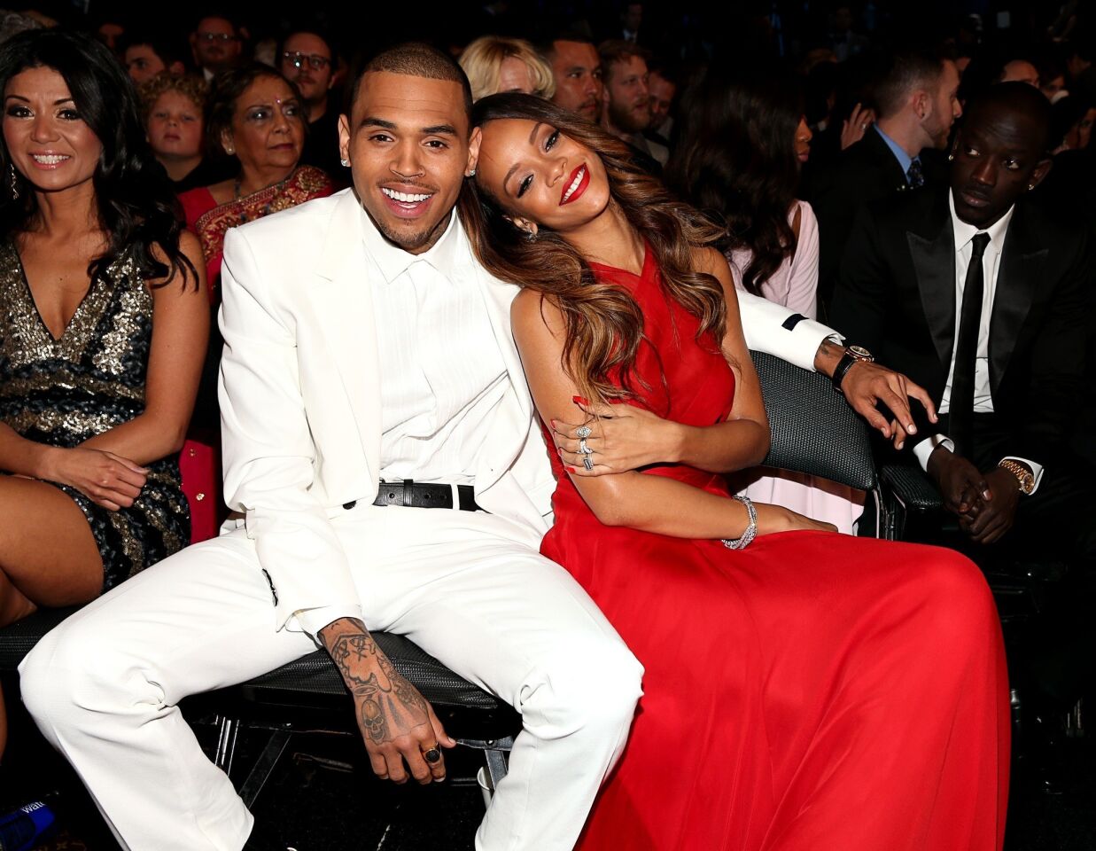 The tumultuous couple officially got back together after months of openly flirting on Twitter, collaborating on the sex-themed song "Birthday Cake" and nonchalant "Nobody's Business" and Rihanna professing her love to Chris Brown on "Oprah's Next Chapter."