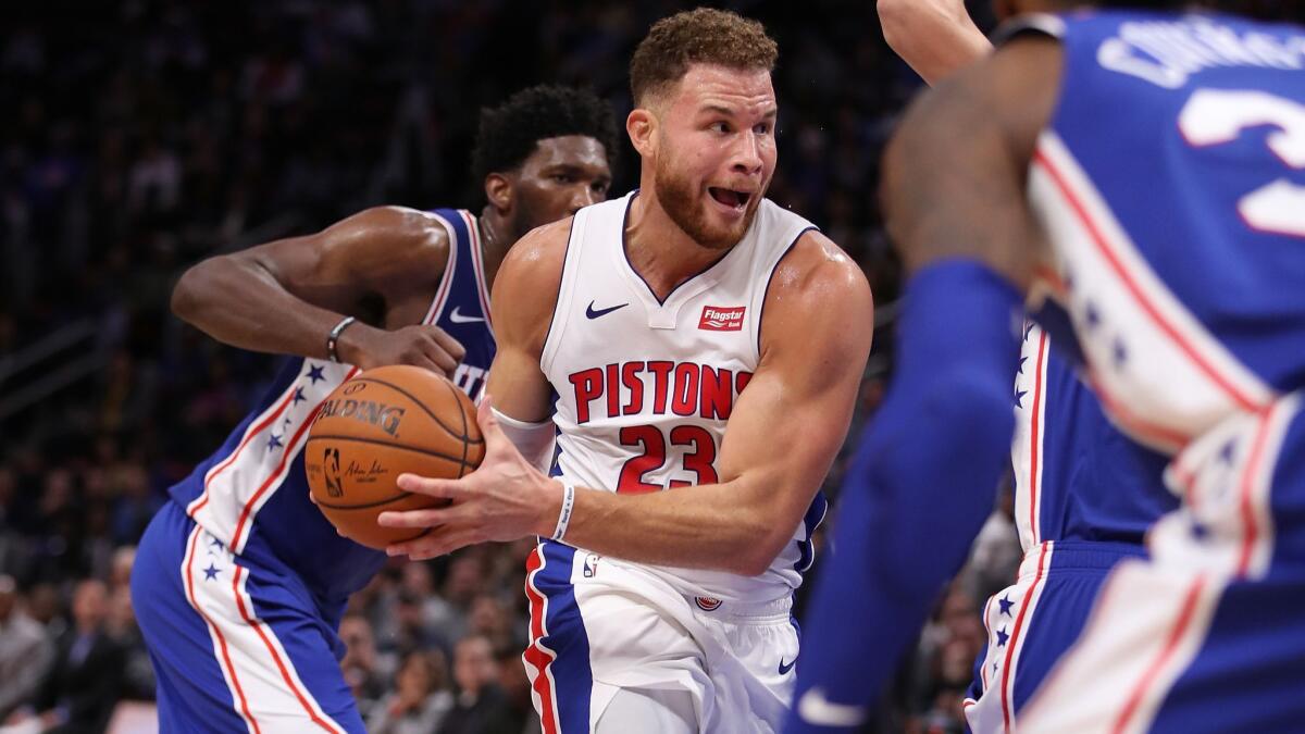 Detroit's Blake Griffin had a career-high 50 points, 14 rebounds and six assists against Philadelphia on Oct. 23.