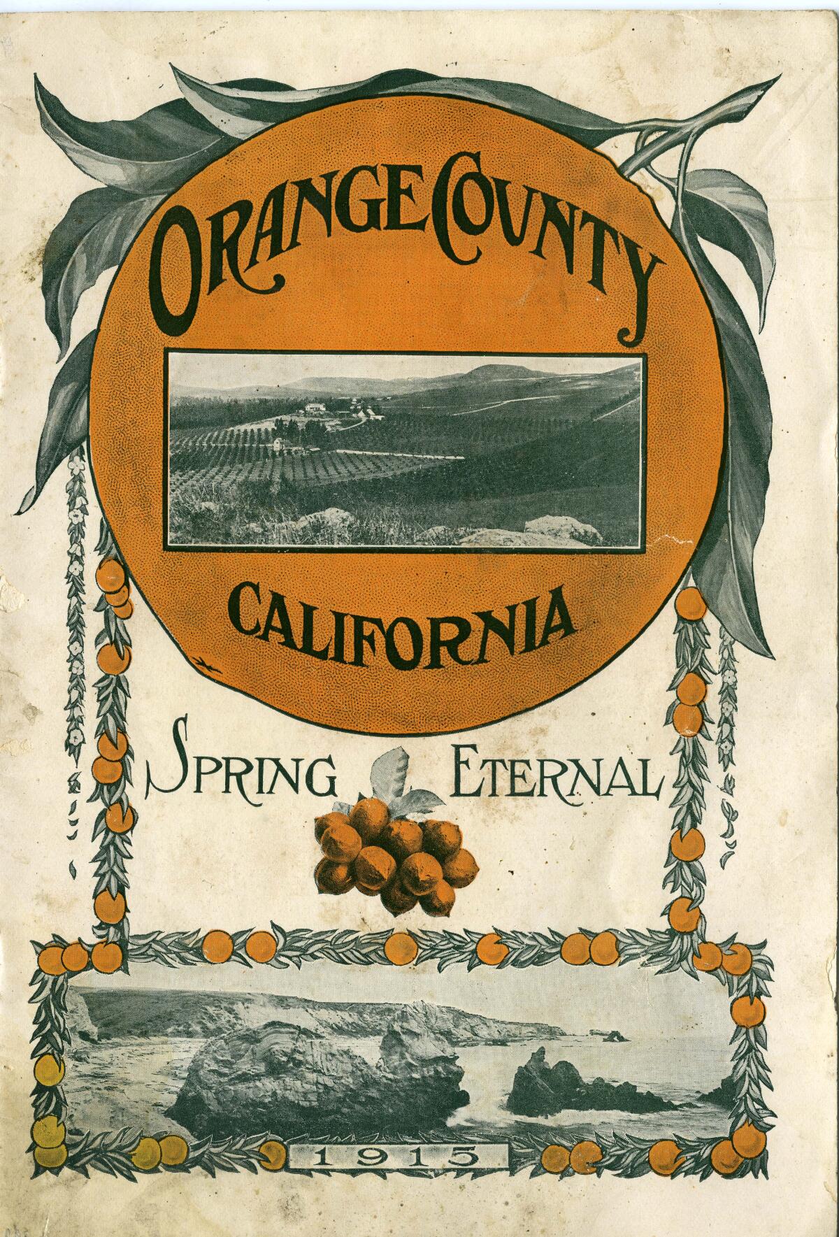 One of the pieces included in the exhibit that describes Orange County as being "Spring Eternal." It dates back to 1915.