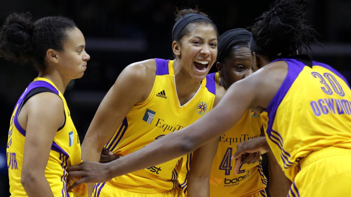 Since the return of Candace Parker, second from left, the Sparks improved from a record of 3-14 to the playoffs by going 11-6.