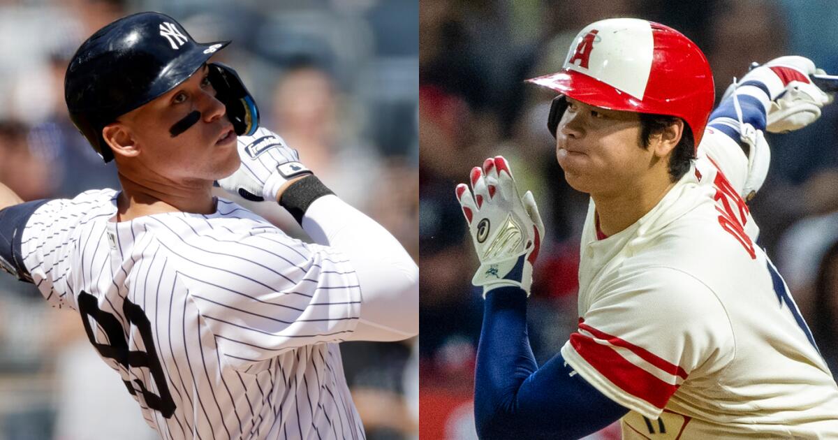 Superstar showdown: Yankees' Aaron Judge robs Angels' Shohei Ohtani of home  run in New York - The Athletic