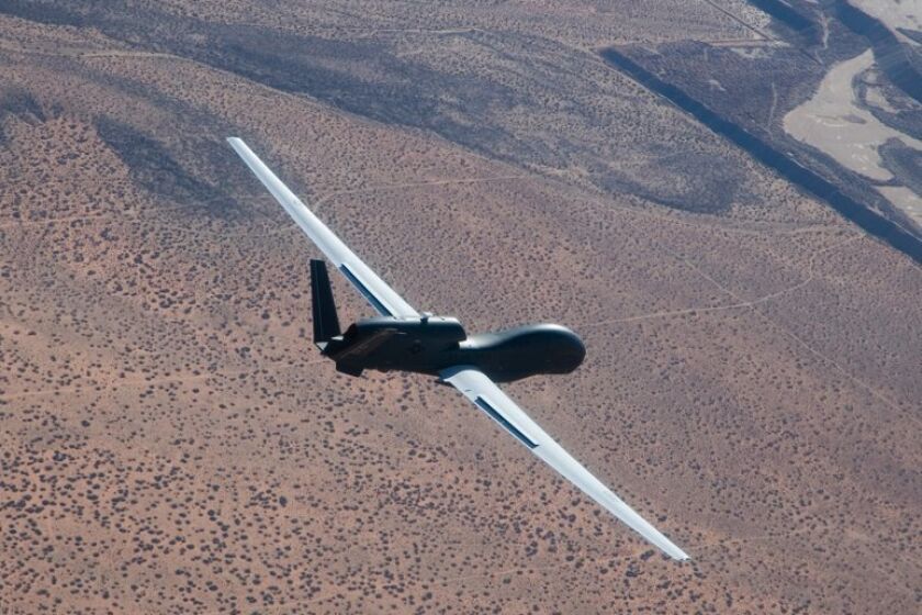 Northrop's RQ-4 Global Hawk, which can reach altitudes of at least 65,000 feet, is widely used for surveillance, reconnaissance and intelligence gathering. The drone was largely designed in Rancho Bernardo.