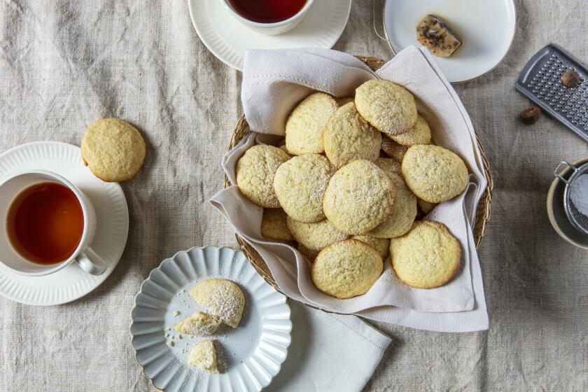 LOS ANGELES, CALIFORNIA, Nov. 19, 2020: Ben Mims' Southern Buttermilk Tea Cakes, from a recipe by Kim Prince of Hotville Chicken, photographed for LA Times Food section's Holiday Cookies 2020 story on Thursday, Nov 19, 2020, at the Proplink Studios in Arts District Los Angeles. (Silvia Razgova / For the Times, food and prop styling / Leah Choi) ATTN: 653895-la-fo-holiday-cookies-2020