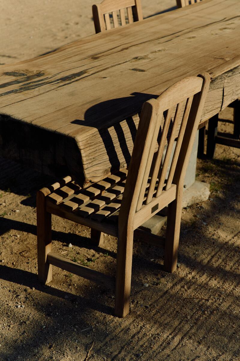 Photos: Motel California, the delight is in the details 96 A wooden outdoor patio chair at the Mojave Sands Motel in Joshua Tree.