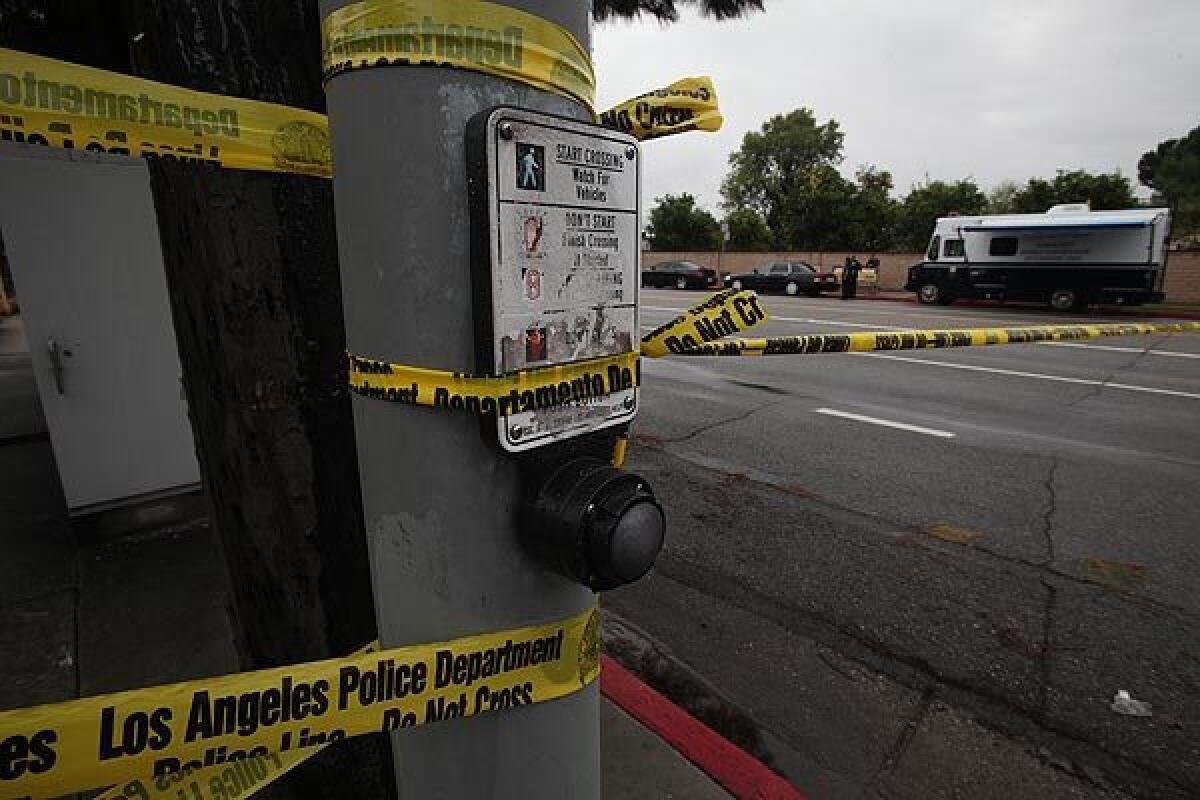 Police tape was used to maintain a perimeter around the crime scene on Devonshire Street.