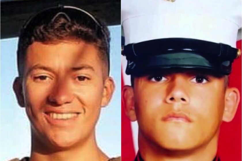 Cpl. Hunter Lopez, left and Lance Corporal Kareem Nikoui, were was killed in action