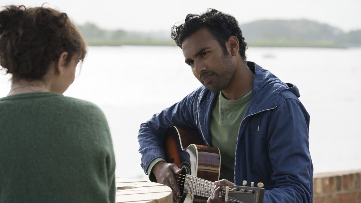 Ellie James and Himesh Patel in "Yesterday."