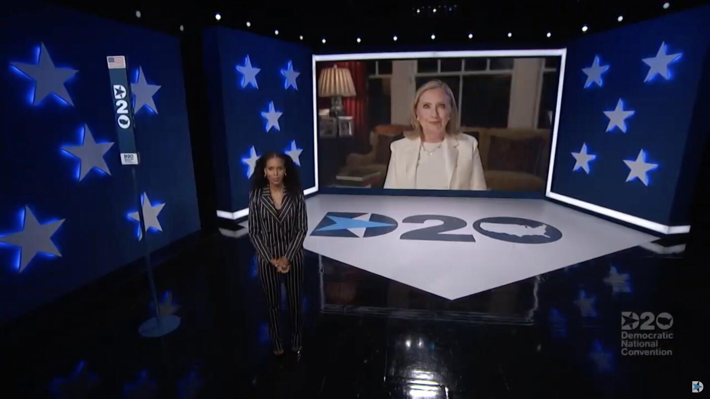 Actor and activist Kerry Washington introduces former First Lady and Secretary of State Hillary Clinton.
