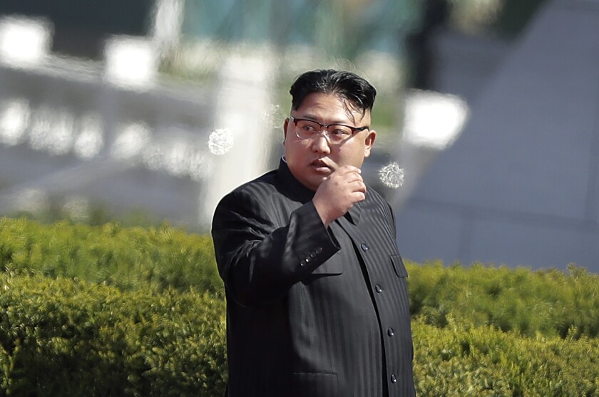 North Korean leader Kim Jong Un in Pyongyang on April 13.