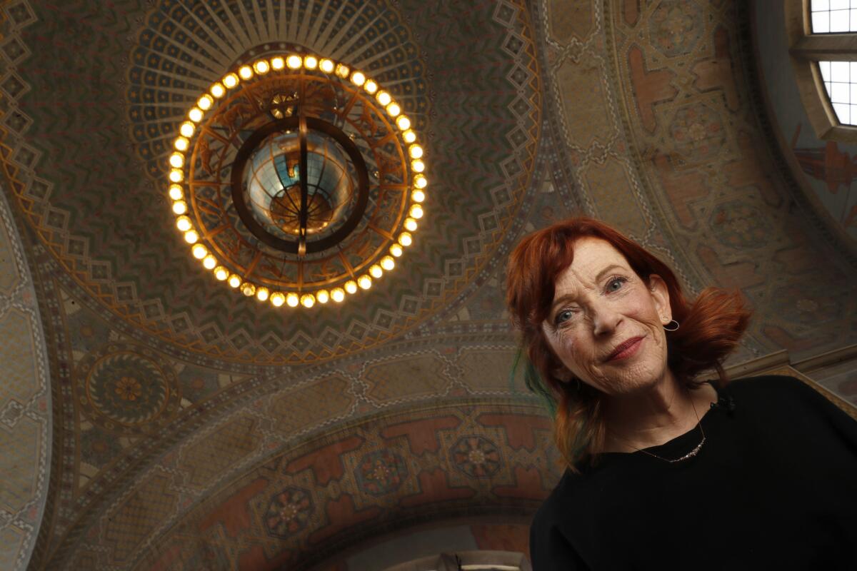 Susan Orlean inside the Los Angeles Central Library.