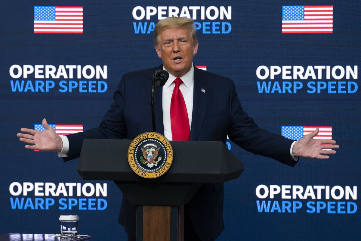 President Trump speaks at the White House