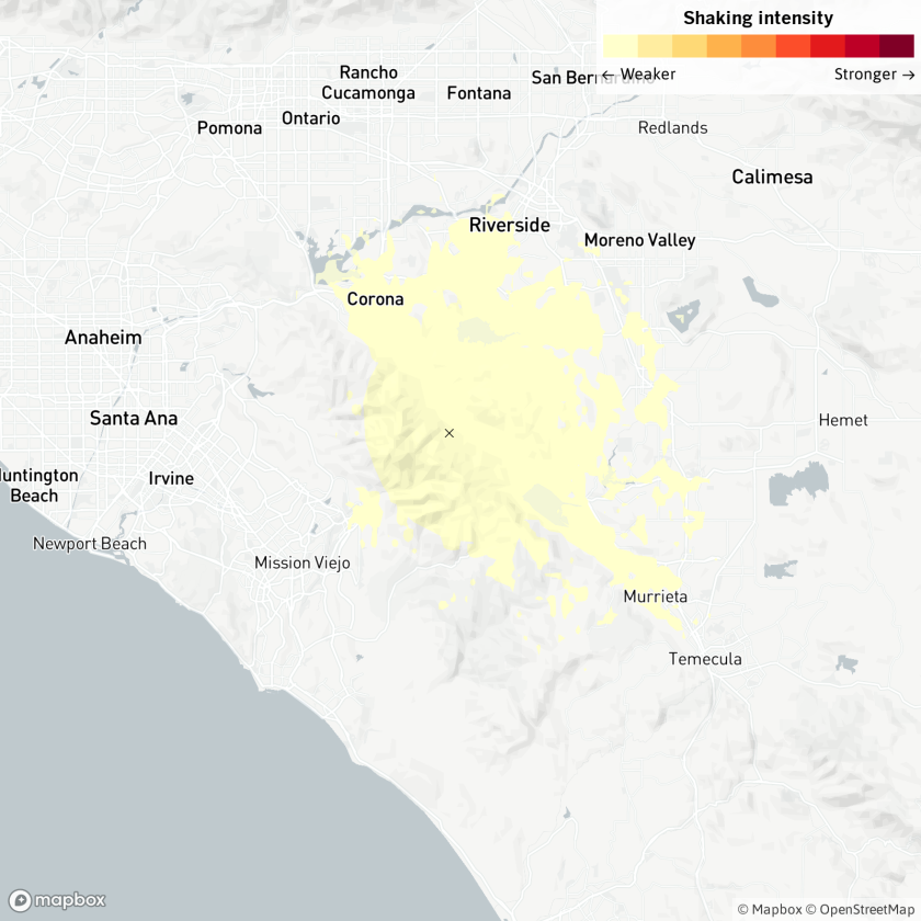 Map of where a magnitude 3.5 earthquake was reported.