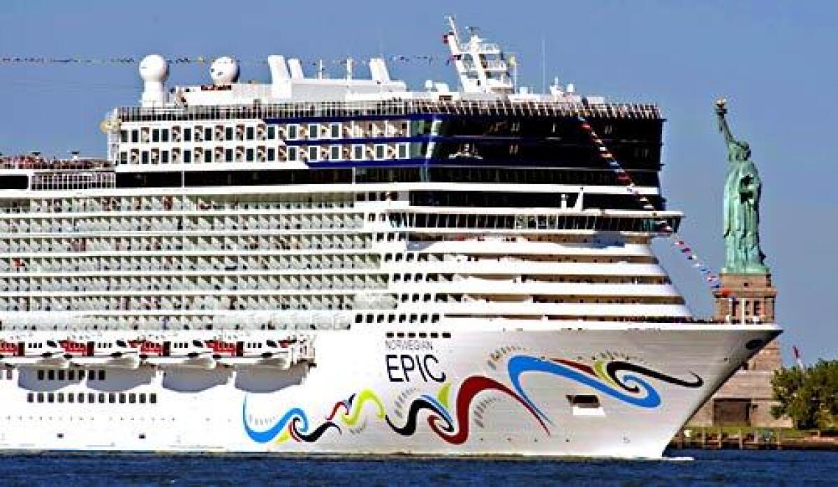 The Norwegian Epic took its maiden voyage in July. It is 1,080 feet long, with 19 decks and a capacity of 4,100 passengers.