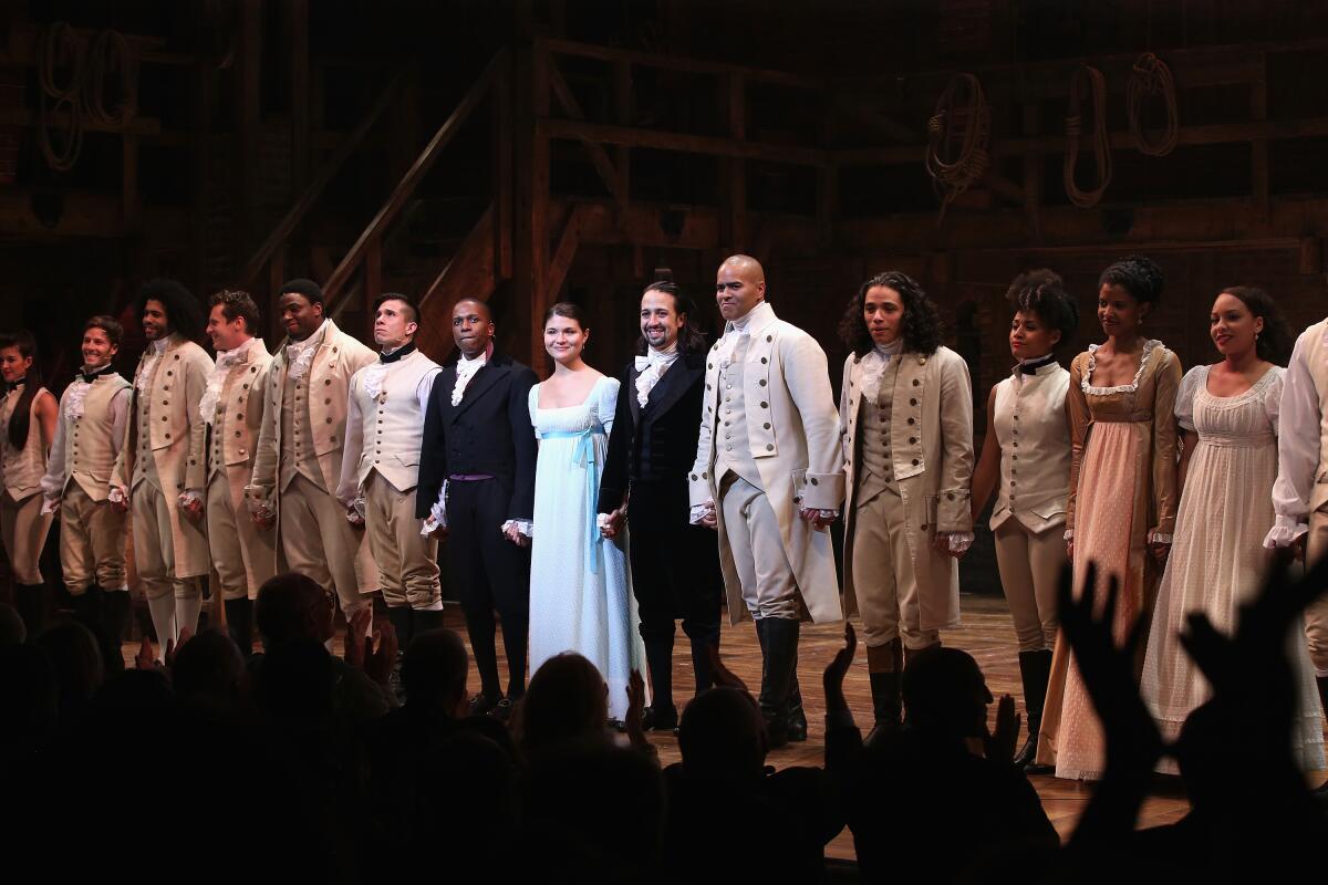 The cast of "Hamilton"