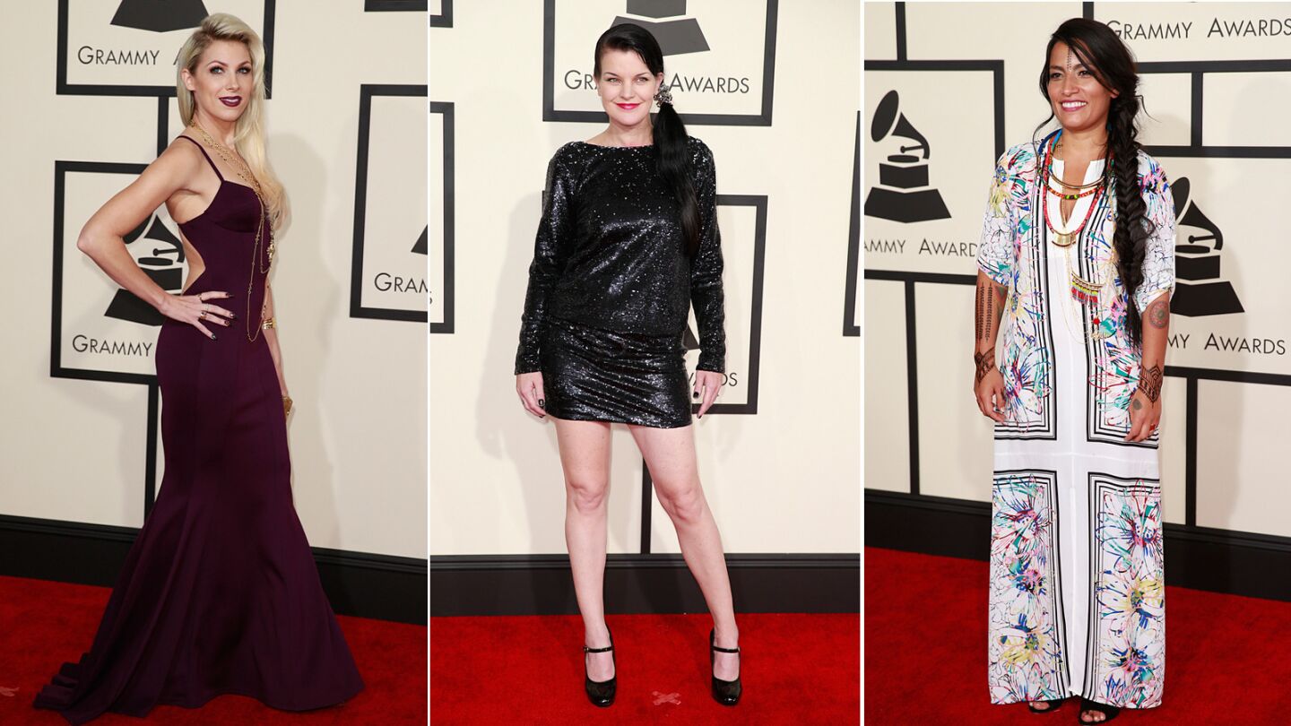 From left, singer-songwriter Bonnie McKee, "NCIS" actress Pauley Perrette and singer Ana Tijoux