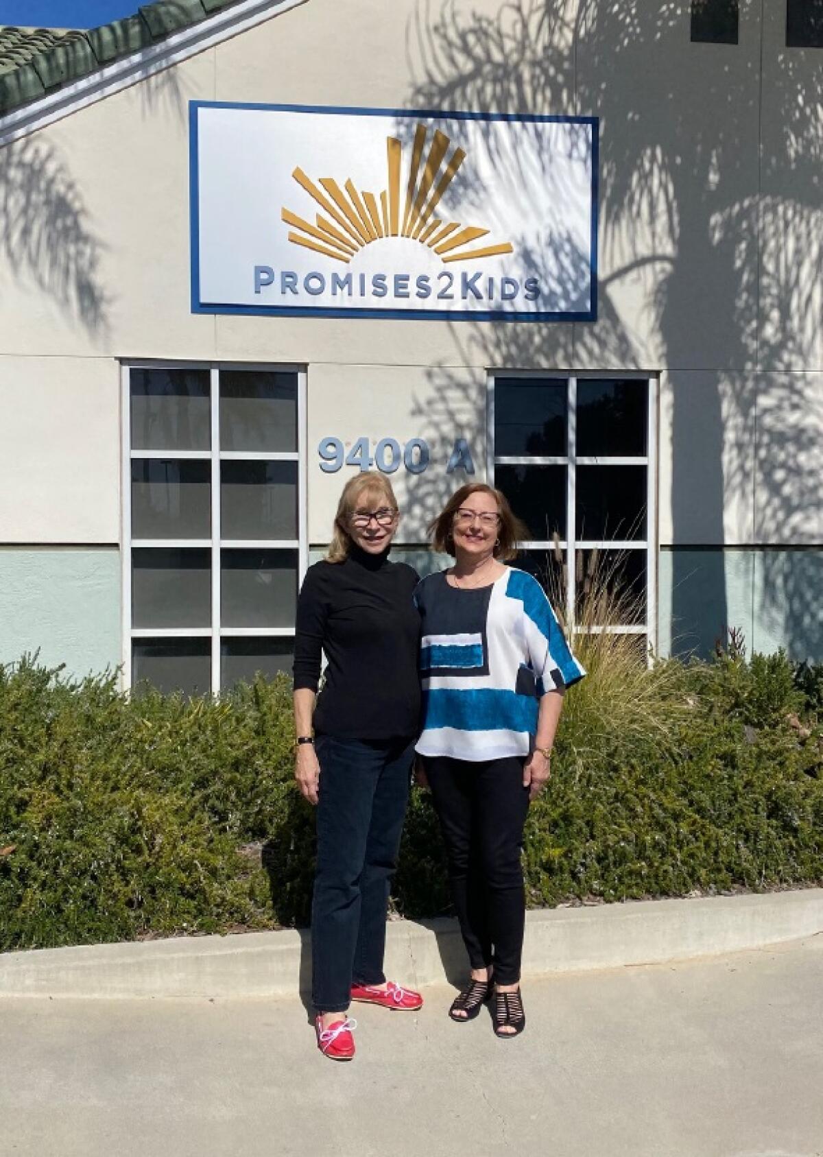 La Jolla residents Norma Hirsh and Renee Comeau founded the Promises2Kids organization 40 years ago.