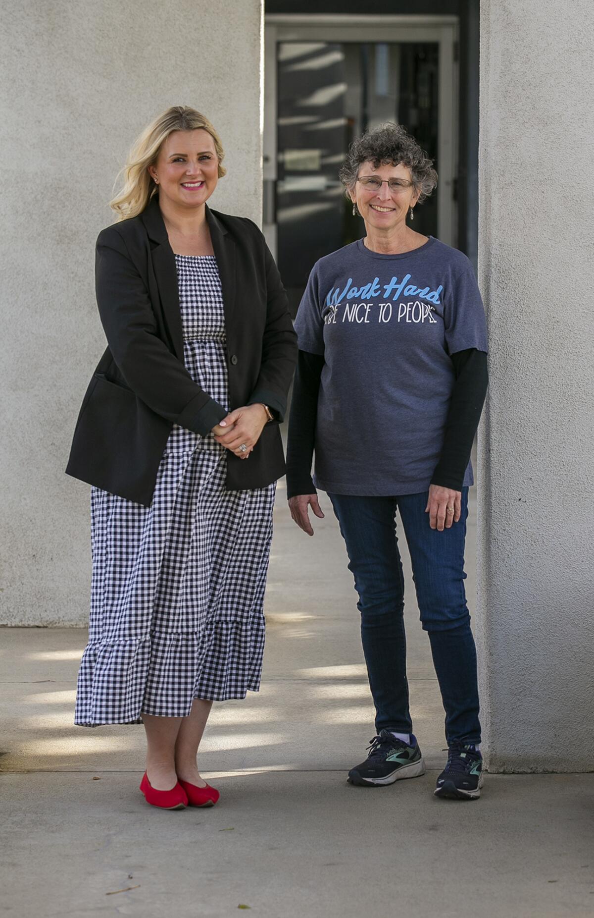 Sarah Roberts, left, teaches at Mesa View Middle School and Joan Ashley, right, teaches at Circle View Elementary School.