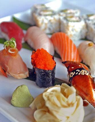 A sushi selection