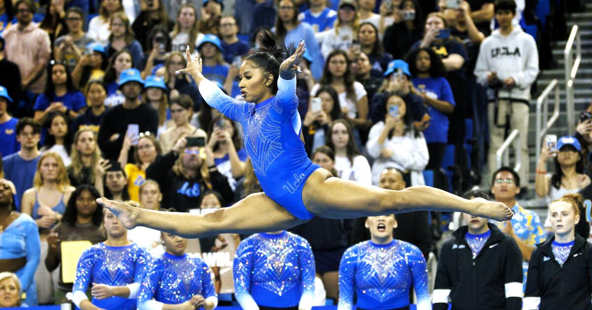 Led by Jordan Chiles, UCLA's Olympians shine in final home meet for Big Ten champs