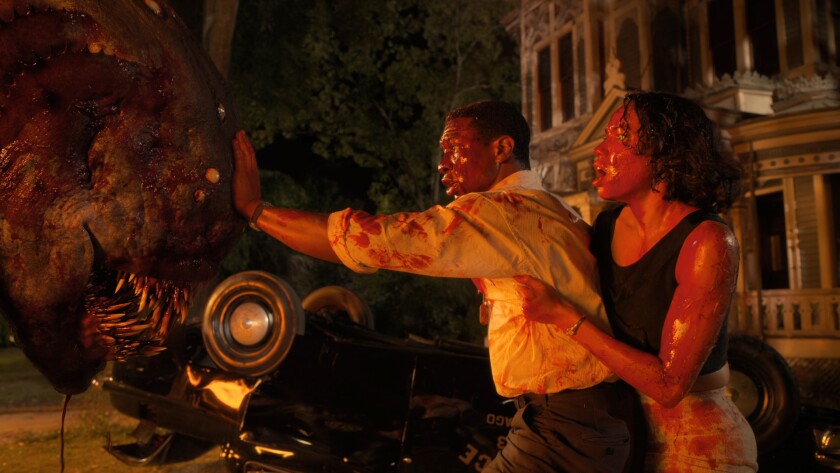 Jonathan Majors and Jurnee Smollett in a scene from "Lovecraft Country." 
