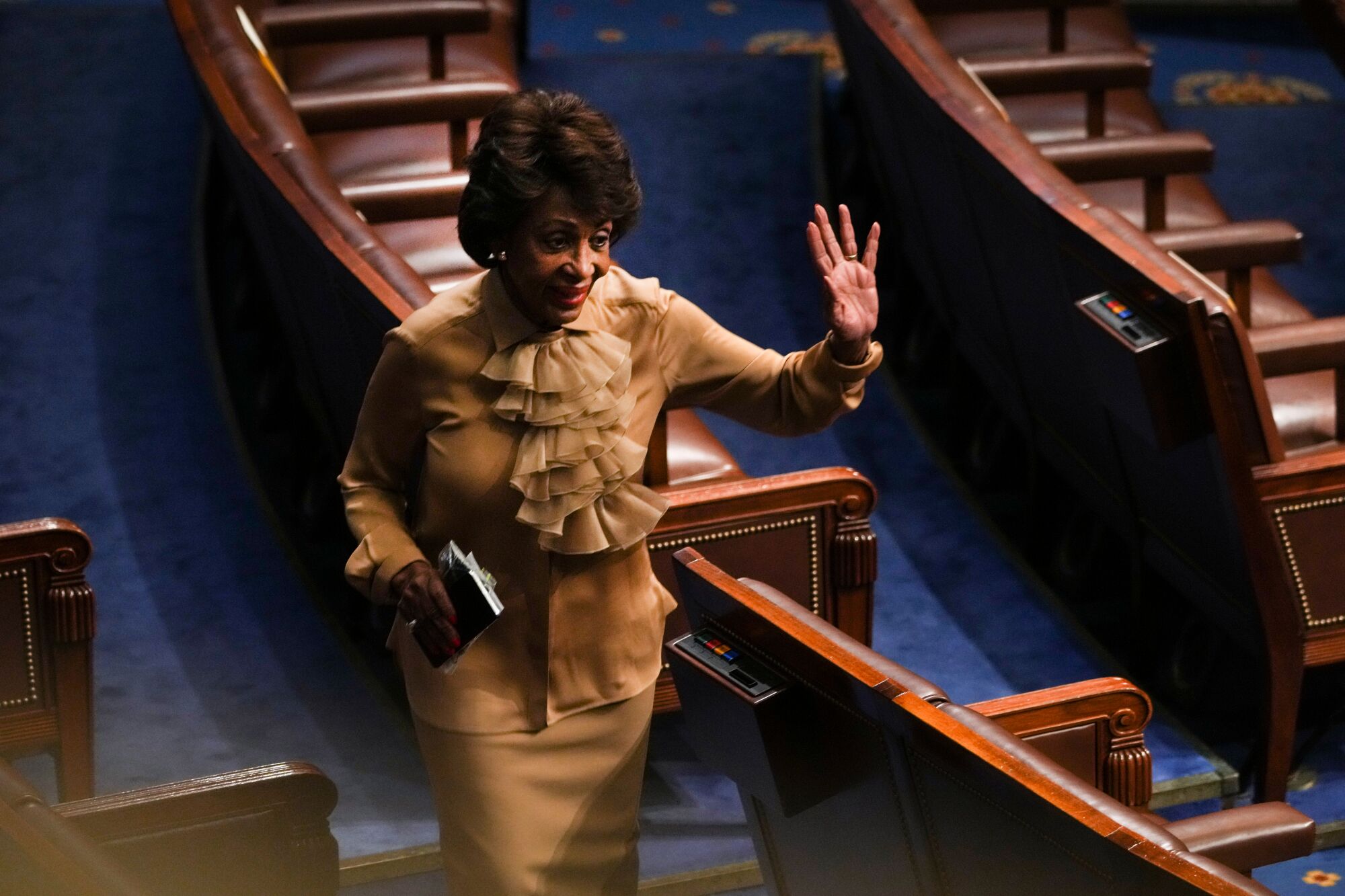 Rep. Maxine Waters (D-Los Angeles) arrives for the State of the Union.
