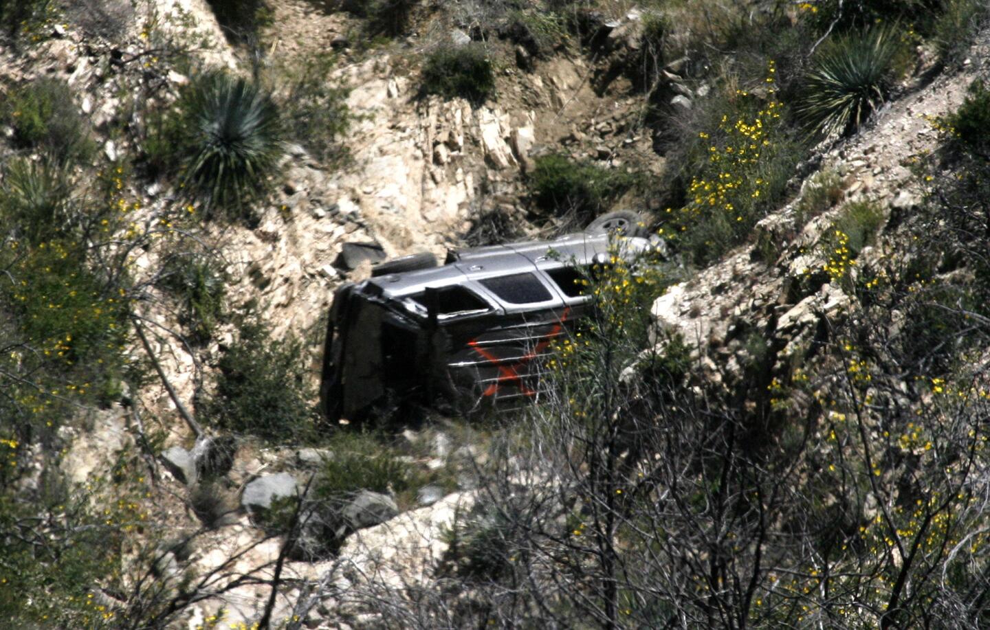 Stolen car found crashed in Angeles National Forest