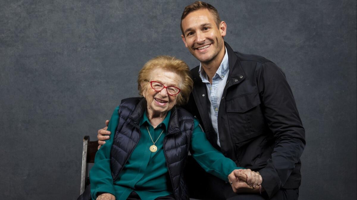 Dr. Ruth Westheimer and director Ryan White at the Sundance Film Festival, where his documentary "Ask Dr. Ruth" premiered to rave reviews in January.