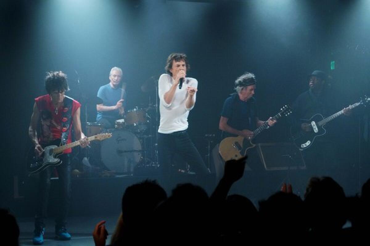 The Rolling Stones performing at the Echoplex in Echo Park on Saturday.
