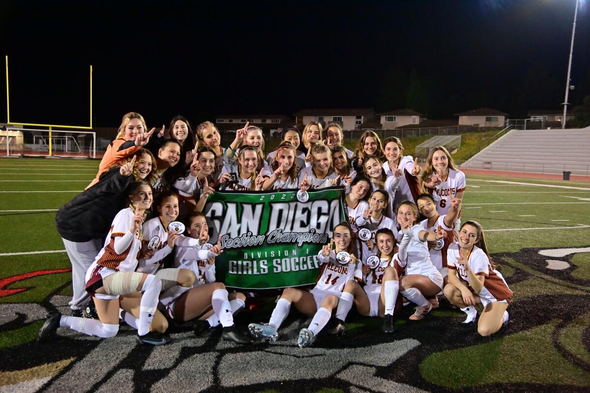 The champion Torrey Pines girls soccer team.