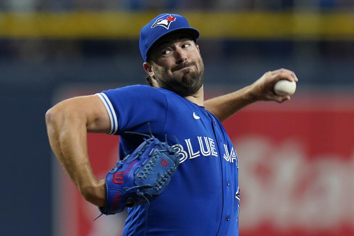 Toronto Blue Jays' Robbie Ray pitches to the Tampa Bay Rays 