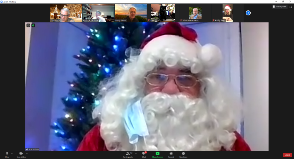 Santa Claus makes an appearance via Zoom.