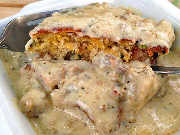 Twisted Sage Cafe's biscuits are reminiscent of corn bread.