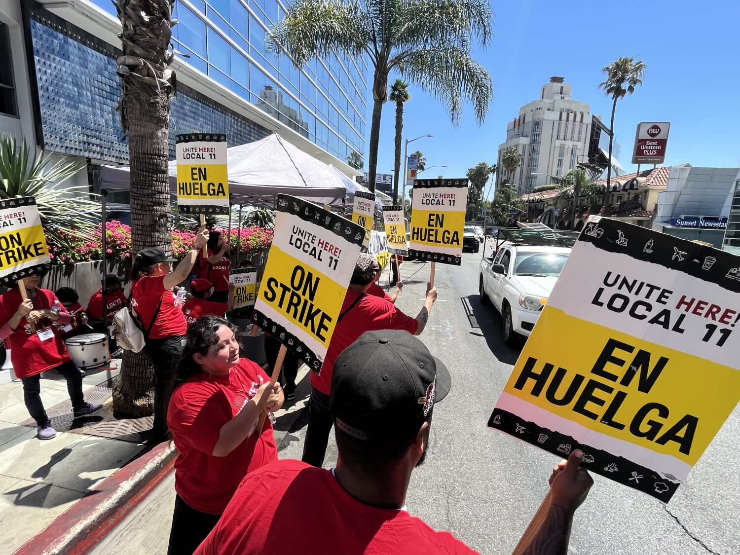 Los Angeles hotel strike spreads to Beverly Hilton, Waldorf Astoria